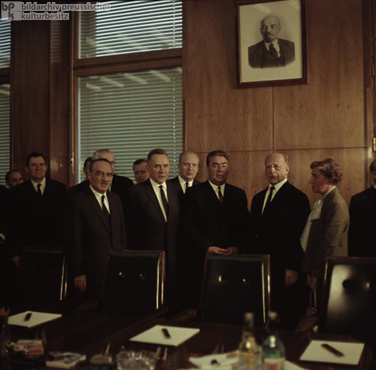Walter Ulbricht and Leonid Brezhnev in Moscow (c. 1971)